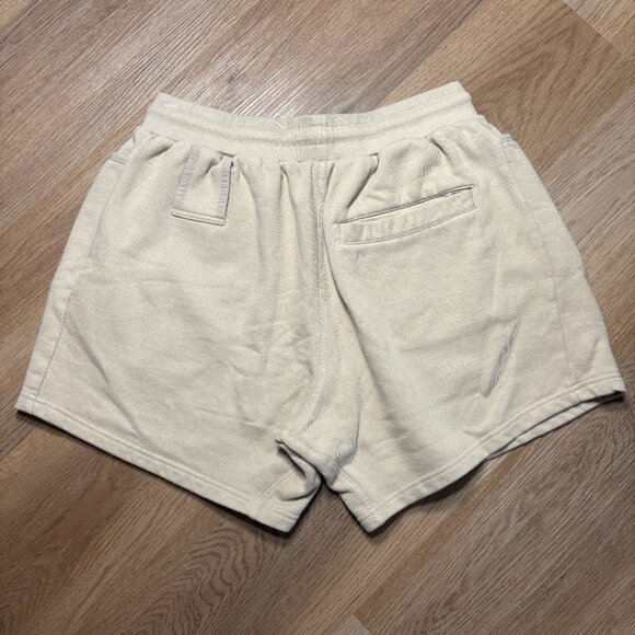 ASRV French Terry Tech Sweat Shorts size L large sand khaki 6" inseam bone - Picture 5 of 5